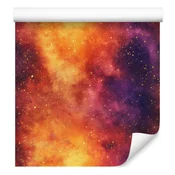 Akvarelna tapeta Galaxy rdeča in breskev 50x1000 cm