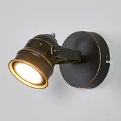 Lindby stenski reflektor Leonor, črna barva, kovina, 1 luč, 9,5 cm - Dnevna soba/jedilnica - Antični - črna, zlata
