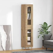 Highboard 2 pcs Umjetnicki hrast Stakl