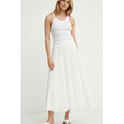 Pamučna suknja Résumé BuranoRS Skirt boja: bijela, midi, širi se prema dolje, 121861183