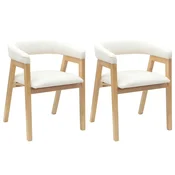 Vidaxl Jedilni stoli 2 szt. Naravna 54 x 57 x 73 cm Masivno gumovo les