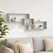 vidaXL Stenska polica Siva Sonoma 158 x 17 x 53 cm Obdelan les