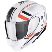 Modularna motociklisticka kaciga Scorpion EXO-930 EVO ARDENS metalik bijelo-crno-crvena