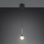 Trio Lighting LED-visoka svetilka Calista, kromirana, O 10 cm, kovina/steklo, CCT - Dnevna soba/jedilnica - Sodobni - krom, prozorno, belo
