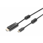USB Type-C adapter kabel, Type-C to HDMI A M/M, 2.0m, 4K/60Hz, 18GB, bl, gold