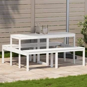 Vidaxl Piknik miza bela 160x134x75 cm trdna borovina