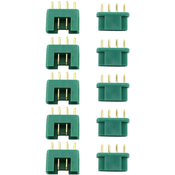 5 Pairs of High Quality MPX Connectors, Male-Female, RC Lipo Model Battery Connectors (Green)