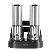 Set of 2 electric salt and peppercorn grinders, with charging base - Z