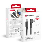 Kabel USB C na USB C Forcell F-Energy QC4.0 PD 5A 100W kutni kabel 120 cm - crni