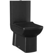 Stranišče LARA, zaprtega tipa, črna mat barva - Črna - 35x80x64 cm - CREAVIT - 24 - Keramika - Lepilo - Drugo - Kvadratni - 350 - 800 - 640 - 14