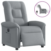 MAISON CHIC Električni naslanjač - Relax naslanjač svetlo sivo blago, (22061144)