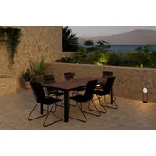 Venture Design Jedilna garnitura Miza in 6 stolov Miza 75x205x90 cm ČrnaNarava