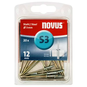 Pop nitne celicne S3 x 12mm 20kom Novus