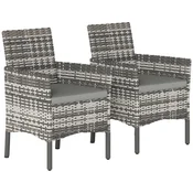 Homestar Vrtni komplet stolov 2 kosa 58x62x87 cm siva
