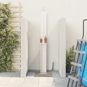 vidaXL Zunanji tuš 246 cm Trden borov les in nerjaveče jeklo Bela