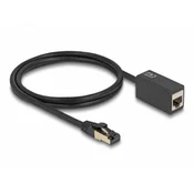 Kabel Delock, patch CAT8.1, S/FTP, produžni, črni, 1m