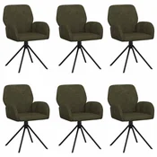 Okretne blagovaonske stolice 6 pcs Umetnicka suknja koža