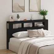 vidaXL vidaXL Posteljna glava s LED lučmi Črna hrast 180x18,5x103,5 cm, (22083875)