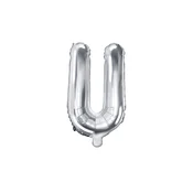 Folija balon črka U srebrna 35 cm
