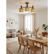Opviq luster Neptun Wood 3 Wicker, 3 × E27, crni
