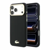 Originalen LACOSTE ovitek Magnetic za iPhone 18 Pro/iPhone 17 Pro - PU Leather Champs Elysees - črn