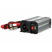 Nedis Napetostni pretvornik / modificiran sinusni val/ 12 V DC/230 V AC 50 Hz/ 300 W (600 W maksimalno)/ USB-A/ 1x vtičnica tipa E