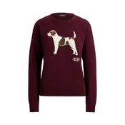 Lauren Ralph Lauren Pulover rjava/temno rjava/burgund/off-bela