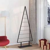 Vidaxl Kovinsko božično drevesce z stojalom Črna 180 cm Jeklo