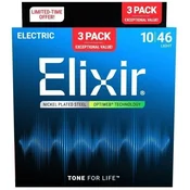 Elixir 16572 Optiweb 10-46 3-Pack Strune za električno kitaro