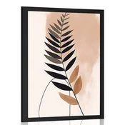 Plakat abstraktne botanične oblike praprot - 40x60 silver