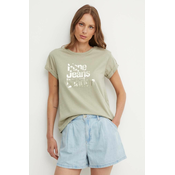 Pamučna majica Pepe Jeans ENOLA za žene, boja: zelena, PL505891