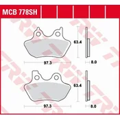 ZAVORNE OBLOŽNICE TRW ZF KH400 SINTER STREET XL 883 99-03, XL 1200 00-03, FLHRI/FLSTC/FXD 1450 99-07, FLHRC/FLHX/FXDL 1584 06-07, ZADNJA