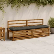 vidaXL Blazina za klop VIANEN 100% poliester Antracit 200 x 40 x 12 cm