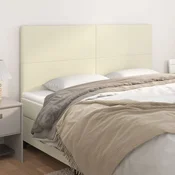 Uzglavlje krem boje 160x5x118/128 cm umjetna koža