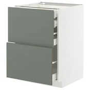 METOD / MAXIMERA Pod.orm.2front/2dnj/1srd/1vis.fiok, bela/Nickebo mat sivozelena, 60x60 cm