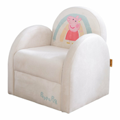 Bijela baršunasti dječja fotelja Peppa Pig – Roba