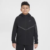 Nike Sportswear Tech Fleece Older Kids Full-Zip Hoodie (Extended Size) - Black - Cotton/Polyester - 50% Sustainable Blends