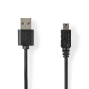 USB 2.0 Kabel | USB A Muški – USB Mini 5-pin Muški | 2.0 m | Crni | NEDIS