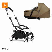 Stokke Ogrodje vozička white frame z new born shell Yoyo toffee