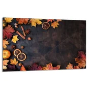 shumee Steklena zaščitna plošča za štedilnik 80x52 Leaves