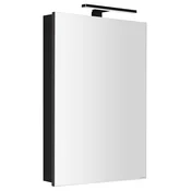 GRETA mirror cabinet incl. LED light, 50x70x14cm, black matt - Črna - 50x70x14 cm - Sapho - GRETA - 24 - MDF/laminat - 500 - 700 - 140 - IP44 - 457 - 6 - LED - 14
