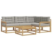 Set vanjskih sofa 5 pcs Bijela i svjetlosiva 79 x 79 x 37 cm