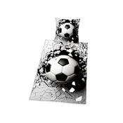 Herding Dvostranski bombažni posteljni komplet Herding 3D FUTBAL, 140/200+70/90