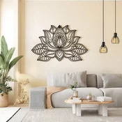 WallXpert metalni zidni ukras RT-NMD-070, lotos mandala, 58,5 x 38 cm, crni