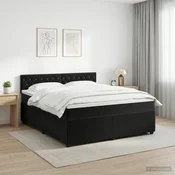 vidaXL Postelja boxspring z vzmetnico Črna 160 x 200 cm Žamet