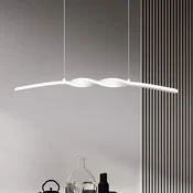 Reality Leuchten LED obesna svetilka Ginko, bela mat, kovina, dolžina 79 cm - Dnevna soba/jedilnica - Sodobni - belo mat