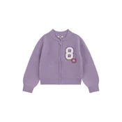 WE Fashion Pletena jopa lila / svetlo lila / bela