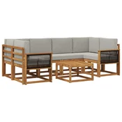 Set vanjskih sofa 5 pcs Prirodna i Svjetlosiva