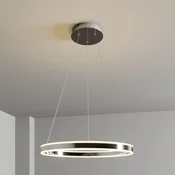 Lucande LED viseče svetilo Lyani, O 60 cm, krom, z možnostjo zatemnitve - Dnevna soba/jedilnica - Sodobni - krom, bela satinirana - Kovina