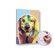 Slikanje po številkah GOLDEN RETRIEVER | nizka težavnost - na okvirju